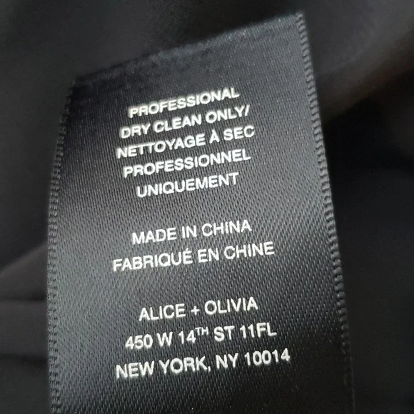 Alice + Olivia navy blue & cream summer dress w weighted lining - Picture 10 of 10